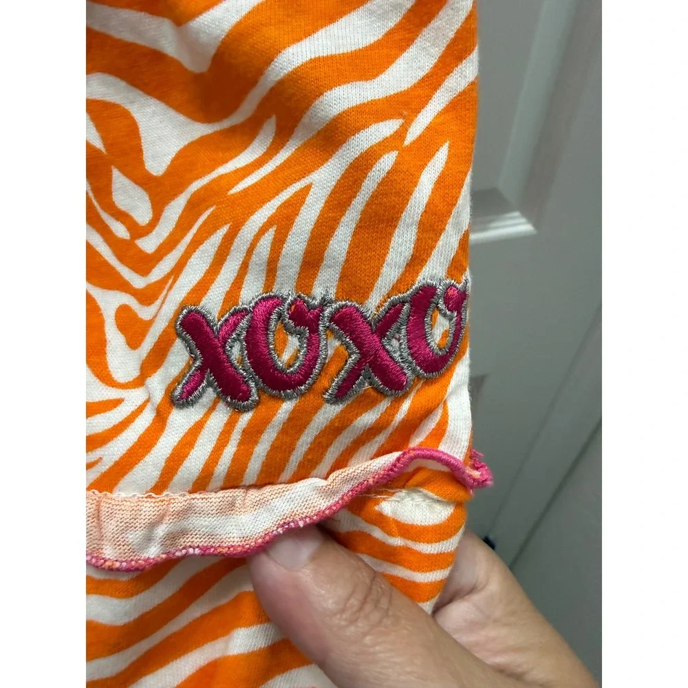XOXO Girls Zebra Tiered Sundress Orange White Cotton Dress Size 6 NWT